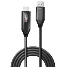 Adapterio Kabelis - LINDY Aktyvus DisplayPort į HDMI Adapterio Kabelis, 4K120Hz, 48Gbps, 4096x2160@120Hz, Juodas
