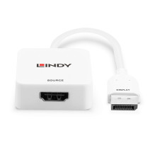 Adapteris - LINDY HDMI 18G į DisplayPort 1.2 Konverteris, 3840x2160@60Hz, Baltas Adapteris - LINDY HDMI 18G į DisplayPort 1.2 Konverteris, 3840x2160@60Hz, Baltas