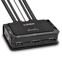 KVM Switch - LINDY 2 Port HDMI 4K30, USB 2.0 Audio KVM Switch, Black KVM Switch - LINDY 2 Port HDMI 4K30, USB 2.0 Audio KVM Switch, Black