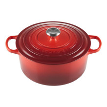 Cookware - Le Creuset Signature Frying Pan 26cm Round Cast Iron Cherry Red Color