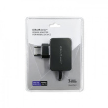 Power Adapter - Qoltec 51024 Charger, 65W, 5-20V, 3-3.25A, USB Type C, PD, Black