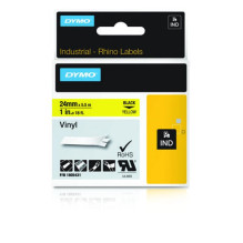 Label Tape - Dymo Vinyl Black Yellow OSHA ANSI ISO Compliant Label Tape - Dymo Vinyl Black Yellow OSHA ANSI ISO Compliant