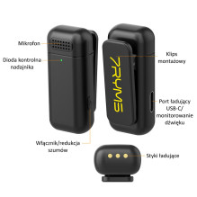 Wireless Microphone - 7Ryms Rimo S1 USB-C, 2 Transmitters, 50m Range