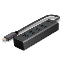 USB Hub - LINDY 4 Portų USB 3.2 Gen 1 Type C Hub, 5 Gbps, Duomenų Perdavimui, 30 cm Kabelis, Juodas USB Hub - LINDY 4 Portų USB 3.2 Gen 1 Type C Hub, 5 Gbps, Duomenų Perdavimui, 30 cm Kabelis, Juodas