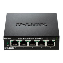 Network Equipment - D-Link DES-105 5-Port Fast Ethernet Switch 10 / 100 Mbps Network Equipment - D-Link DES-105 5-Port Fast Ethernet Switch 10 / 100 Mbps