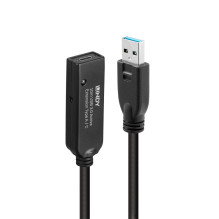 USB Extension Cable - LINDY USB 3.0 Active Extension Cable Type A to C, 10 m, Black