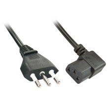 Power Cable - LINDY IT to C13 Angled Power Cable, 2 m, Black
