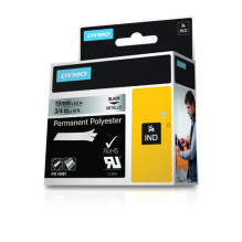 Label Tape - Dymo Vinyl 18487 Permanent Adhesive Metallic Black