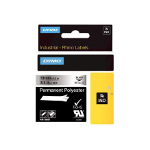 Label Tape - Dymo Vinyl 18487 Permanent Adhesive Metallic Black