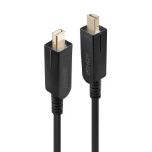 DisplayPort Cable - LINDY Fiber Optic Hybrid Mini DisplayPort 1.4 Cable, 7680x4320, 60Hz, 30 m, Black