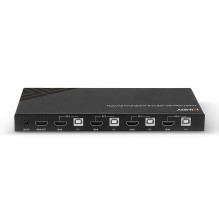 KVM Switch - LINDY 4 Prievadų HDMI 4K60, USB 2.0 ir Garso KVM Jungiklis, Juodas KVM Switch - LINDY 4 Prievadų HDMI 4K60, USB 2.0 ir Garso KVM Jungiklis, Juodas