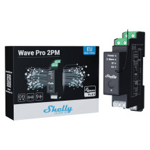 Išmanioji Relė - Shelly Qubino Wave Pro 2PM Elektrinė Relė, Juoda