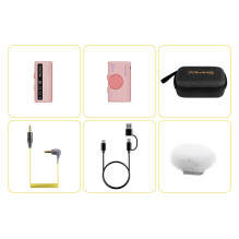 Wireless Microphone - iRay DW10 2.4 GHz, 100m distance, USB-C, 3.5mm, Omni-Directional, Pink