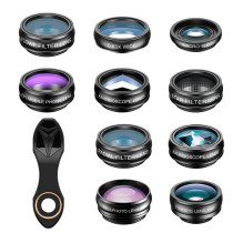 Phone Lens - Apexel APL-DG10 10-in-1 Lens Kit with Clip and Case Phone Lens - Apexel APL-DG10 10-in-1 Lens Kit with Clip and Case