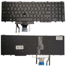 Nešiojamo Kompiuterio Klaviatūra DELL Latitude 5500 Su Apšvietimu Trackpoint JAV Išdėstymas Juoda -