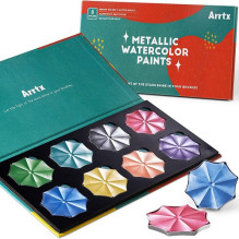 Watercolor Paints - ARRTX 8 Colors Metallic Shades Watercolor APW-001-M0108