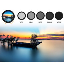 Fotoaparato Filtras - K&amp;F Concept 2in1 CPL Poliarizatorius + Fader ND2-ND32 62mm