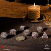 Board Game Accessories - The Witcher Ciri Dice Set 7 Dice and Coins Glossy Grey Board Game Accessories - The Witcher Ciri Dice Set 7 Dice and Coins Glossy Grey