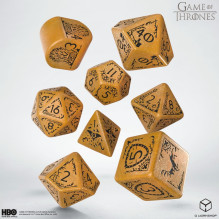 Board Game - Q-WORKSHOP Baratheon Dice Set 8 Yellow Black Etched