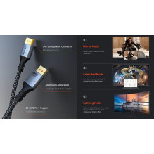Premium kabelis DisPlay Port - DisPlay Port, 16K, 2m, 2.1 ver. Premium kabelis DisPlay Port - DisPlay Port, 16K, 2m, 2.1 ver.