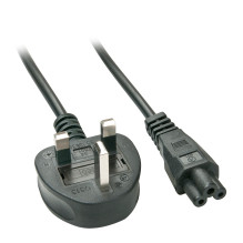 Maitinimo Laidas - LINDY UK 3 Pin Kištukas į C5 Maitinimo Laidas, 250V 2.5A PVC, 2 m, Juodas