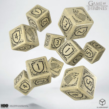 Žaidimų Kauliukų Rinkinys - Game of Thrones Stark 10xD6 Blizgus Smėlis su Juodais Įrašais Žaidimų Kauliukų Rinkinys - Game of Thrones Stark 10xD6 Blizgus Smėlis su Juodais Įrašais
