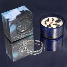 Candle and Bracelet - Ancient Wisdom Zodiac Crystal Cancer Moonstone Eclipse Candle and Bracelet - Ancient Wisdom Zodiac Crystal Cancer Moonstone Eclipse