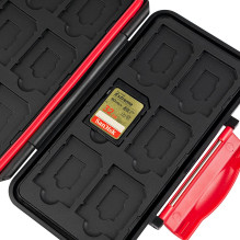 Memory Card Case - MITOYA Organizer for 12 SD and 12 microSD Cards Red Memory Card Case - MITOYA Organizer for 12 SD and 12 microSD Cards Red