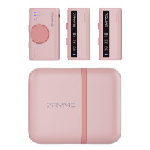 Wireless Microphone - 7Ryms iRay DW10 Dual Channel Receiver and Transmitters 3.5mm USB-C Pink