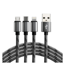 Cable - everActive CBB-1.2MCI USB 3-in-1 Fast Charging 2.4A 1.2m Cable - everActive CBB-1.2MCI USB 3-in-1 Fast Charging 2.4A 1.2m