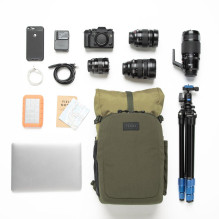 Camera backpack - Tenba Fulton v2 14L, holds DSLR/SLR, 3-4 lenses, beige/olive Camera backpack - Tenba Fulton v2 14L, holds DSLR/SLR, 3-4 lenses, beige/olive