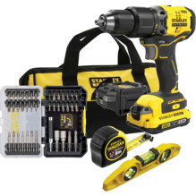 Tool - STANLEY Drill / Driver Kit SFMCK101D1S 60 N m, 1900 RPM, Lithium-Ion