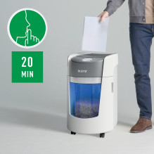 Office Waste Bin - LEITZ IQ OptiMax 350 Micro Cut P5 22L White Office Waste Bin - LEITZ IQ OptiMax 350 Micro Cut P5 22L White