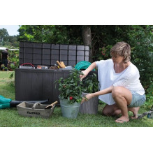 Garden Storage Box - KETER SHERWOOD 270L Weatherproof with Lid and Handles Garden Storage Box - KETER SHERWOOD 270L Weatherproof with Lid and Handles