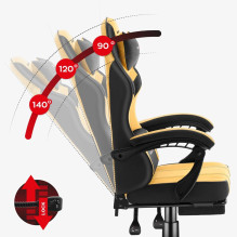 Office Chair - Huzaro Force 3.7 Ergonomic with Adjustable Backrest Yellow Office Chair - Huzaro Force 3.7 Ergonomic with Adjustable Backrest Yellow