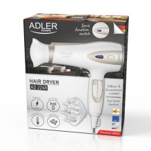 Health and Personal Care - Adler AD 2248WC Hair Dryer 2400W, 3 Heat Settings, White and Champagne