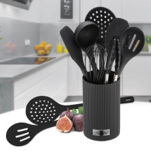 Kitchen Accessories - Kitchen Utensil Maestro MR-1542 8-Piece Silicone Set with Holder Black