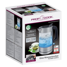 Priedas - Elektrinis virdulys ProfiCook PC-WKS 1229 G 1L 1600W Nerūdijančio plieno skaidrus