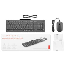 Keyboard and Mouse - Lenovo 310 USB-A Wired Set (Full Size, 2000 DPI, Black) Keyboard and Mouse - Lenovo 310 USB-A Wired Set (Full Size, 2000 DPI, Black)