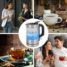 Electric kettle - ProfiCook PC-WKS 1228 G 0.5L 1100W Stainless steel, transparent