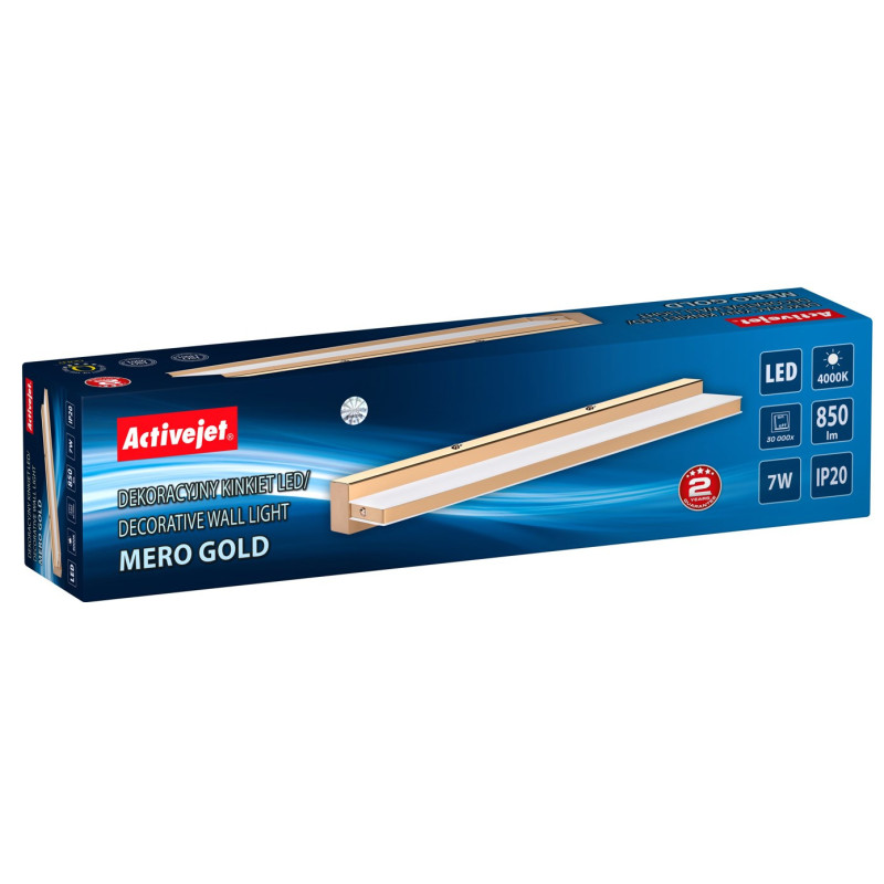 Apšvietimo įrenginys - Activejet AJE-MERO 7W 850lm 4000K Auksinė