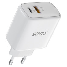 Mobile Device Charger - Savio LA-12 20W Dual USB AC Fast Charger White