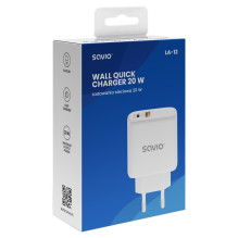 Mobile Device Charger - Savio LA-12 20W Dual USB AC Fast Charger White