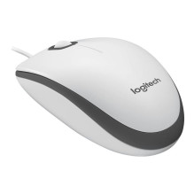 Wireless Mouse - Computer Mouse Logitech M100 Wired USB Ambidextrous White