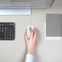 Belaidė Pelė - Kompiuterio Pelė Logitech M100 Laidinė USB Ambidextrinė Balta