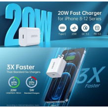 Pakrovėjas - CHOETECH 20W USB Type-C PD3.0 QC3.0 Greitas Pakrovėjas
