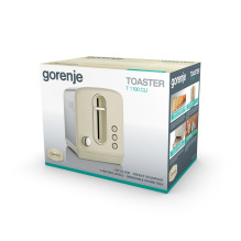 Skrudintuvas - Gorenje T1100CLI 2 riekelių 1100W 6 rudos spalvos lygiai Champagne Skrudintuvas - Gorenje T1100CLI 2 riekelių 1100W 6 rudos spalvos lygiai Champagne