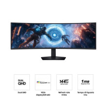 Monitorius - Samsung Odyssey G9 S49FG910EU 49" Lenktas 1ms 1000R HDMI DisplayPort