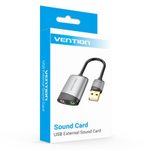 Audio adapter - Vention USB external sound card 0.15m 16-bit 44.1-48kHz gray