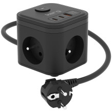 Galia - KERG SMART 3 lizdų 3 USB įkroviklis 1,5 m 16A / 250V